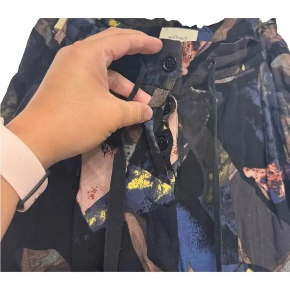 Aritzia Wilfred Abstract Jogger Pants Small Tapered Leg Drawstring Comfort